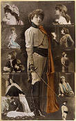 Puzzle made of postcards of Sarah Bernhardt in a variety of roles