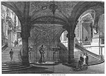Fig. 40: Marcello's Pythia under the grand staircase, from L'Illustration